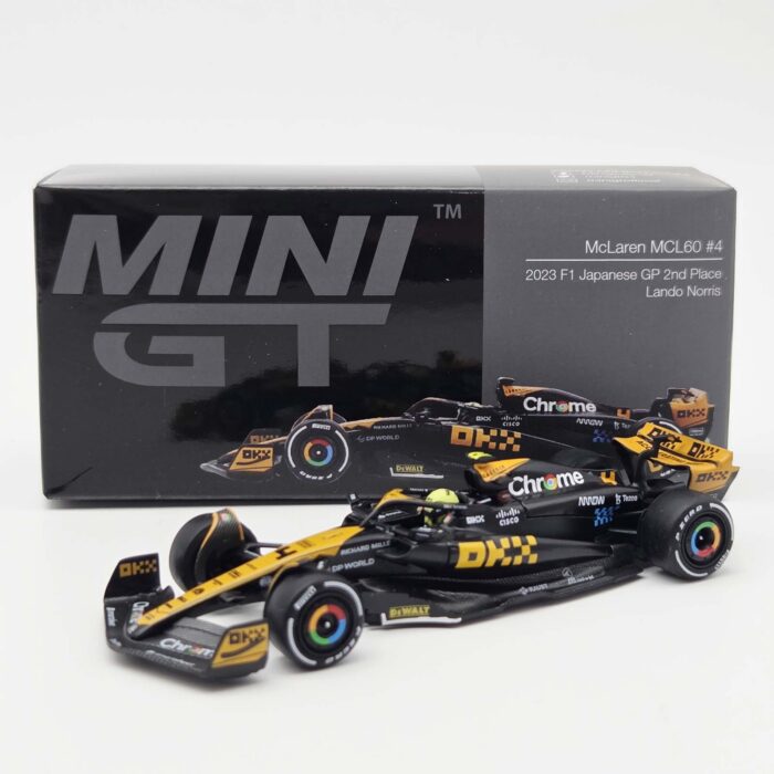 Mini Gt - 2023 McLaren MCL60 #4 Lando Norris 2nd Place Japanese GP    zonder seal