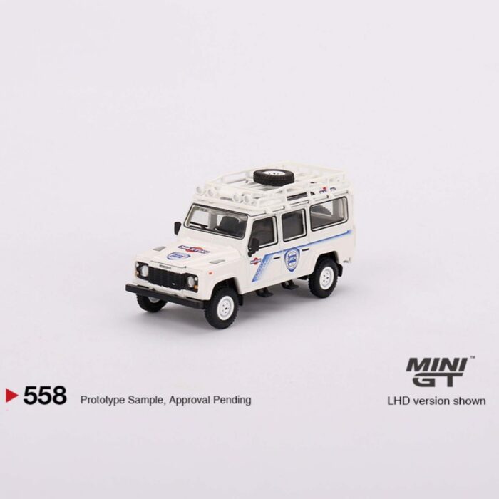 Mini Gt - Land Rover Defender 110 1991 Safary Rally Martini Support Vehicle