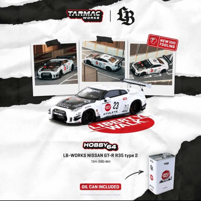 Tarmac - 2025 Nissan GT-R (R35) LB Works Type 2 White Athlete X