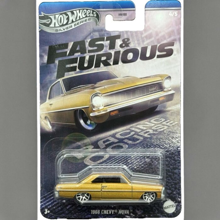 Hot Wheels - 1966 Chevrolet Nova, gold f&f racing course