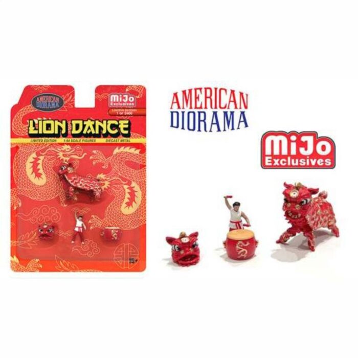 American Diorama - Lion Dance, red