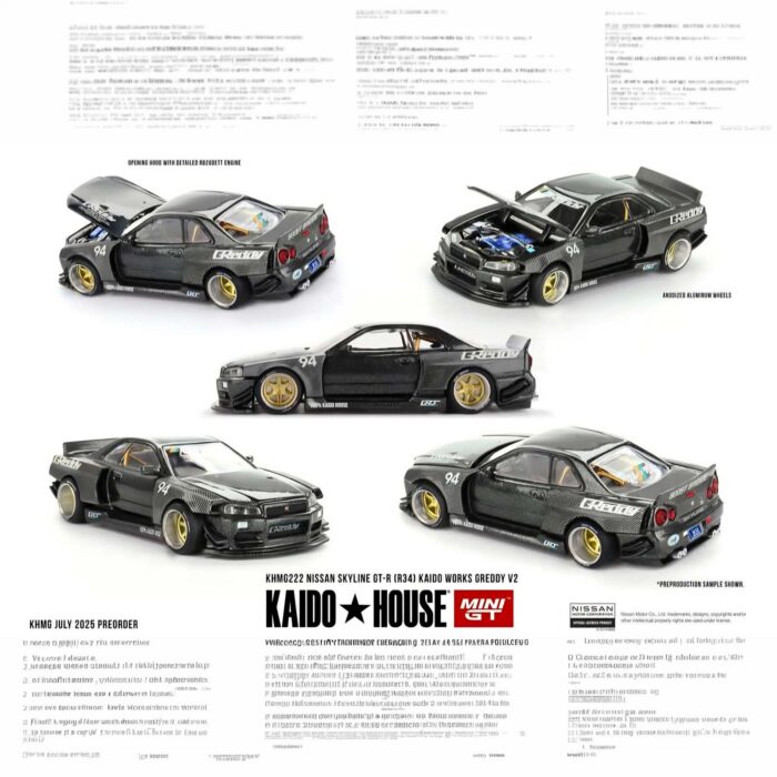 Mini Gt - 1999 Nissan Skyline GT-R (R34) Kaido Works Greddy V2
