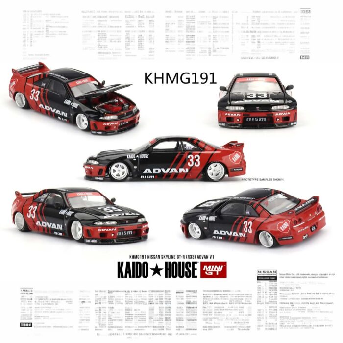 Mini Gt - Nissan Skyline GT-R (R33) Kaido Works ADVAN