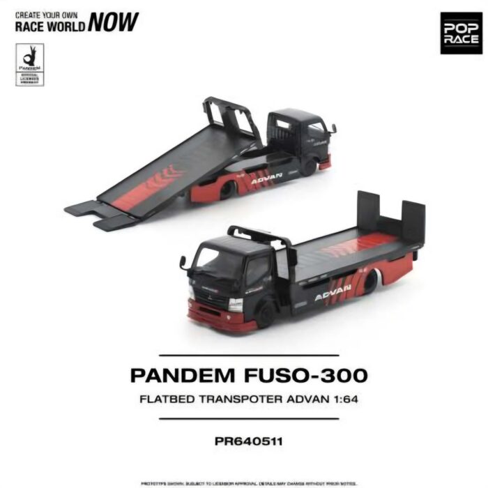 Pop Race - Pandem Fuso 300 Flatbed Transporter *Advan*, black/red