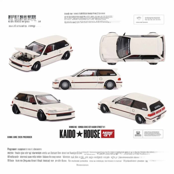 Mini Gt - 1987 Honda Civic (EF) kaido Street V1, white